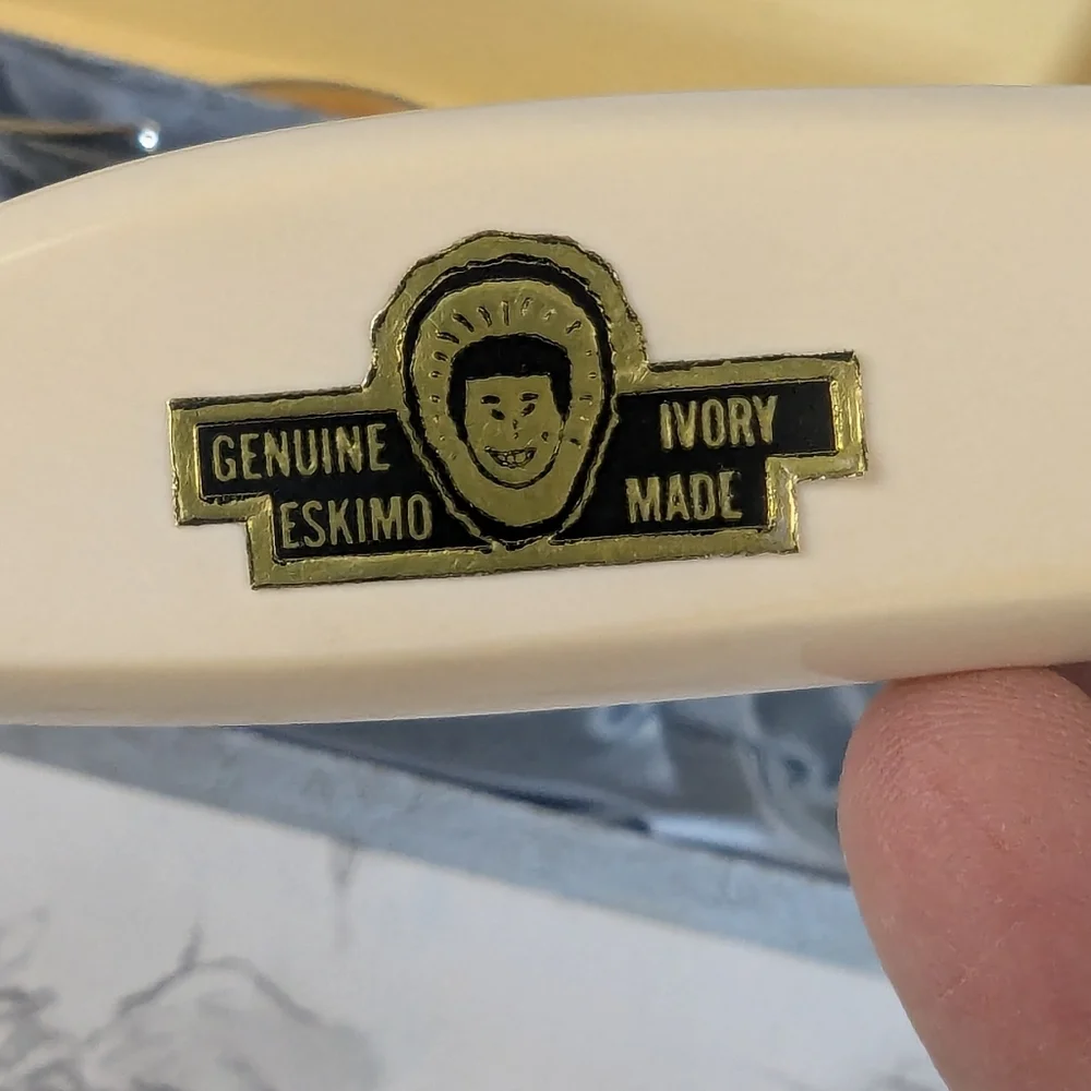 Henley And Co Genuine Ivory Carving Set From Germany Eskimo Made Like New